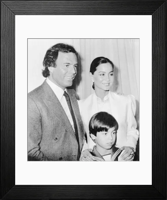 Framed Print : Singer Julio Iglesias with Wife and Son Framed Print : Singer Julio Iglesias with Wife and Son