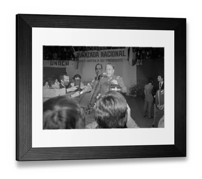 Framed Print : Augusto Pinochet Addressing Rally