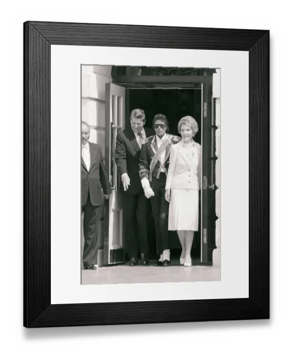 Framed Print : Michael Jackson Stands With the Reagans