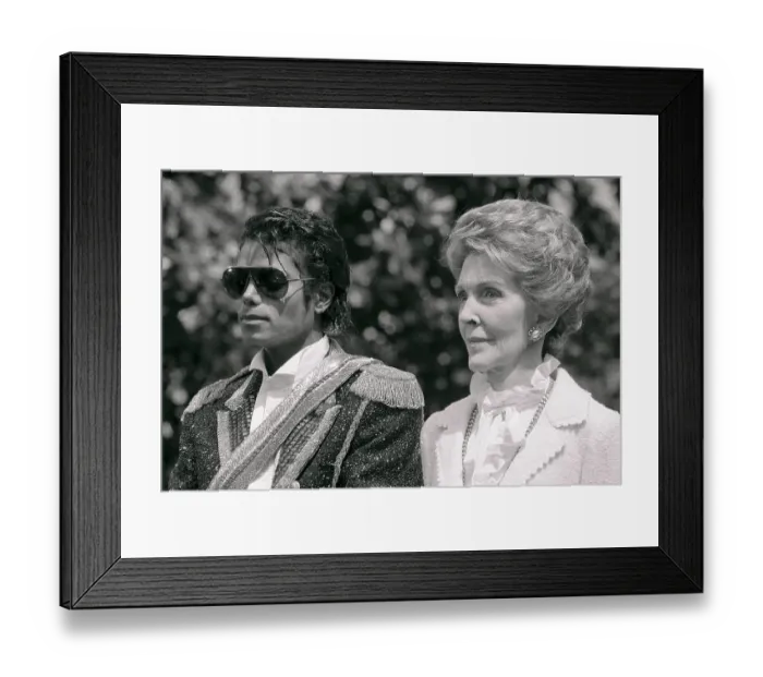 Framed Print : Michael Jackson, Nancy Reagan at Ceremony