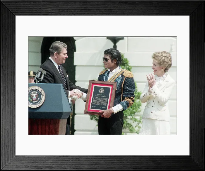 Framed Print : Michael Jackson Receives the Presidential Award Framed Print : Michael Jackson Receives the Presidential Award