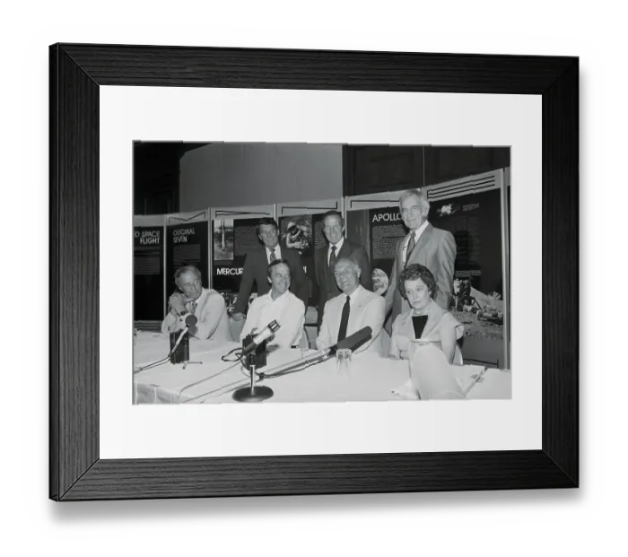 Framed Print : Project Mercury Crew Answering Questions Framed Print : Project Mercury Crew Answering Questions