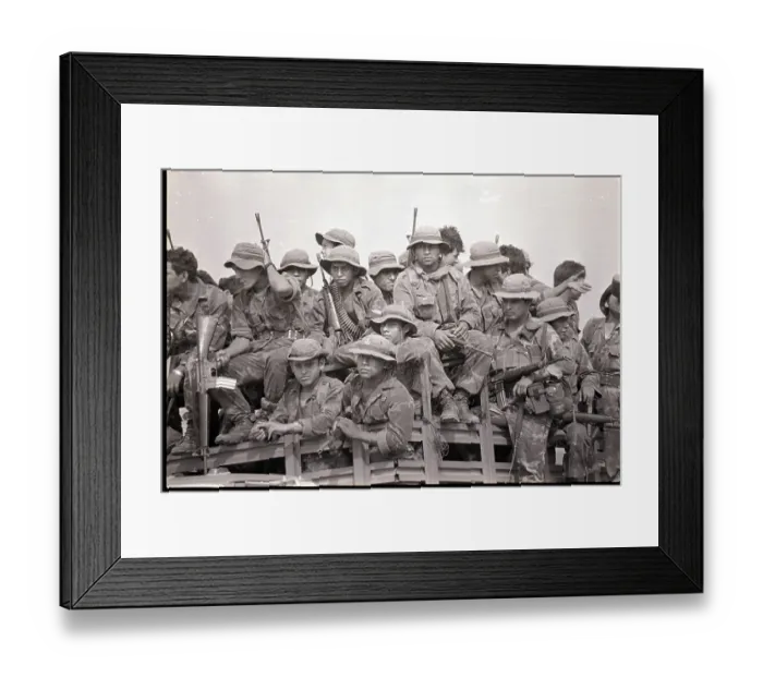 Framed Print : Salvadoran Paratroopers in Truck Framed Print : Salvadoran Paratroopers in Truck
