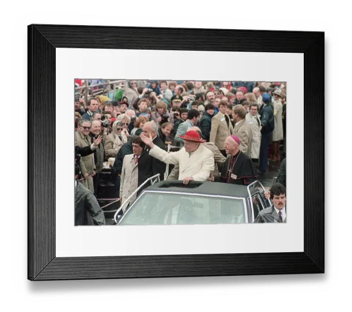 Framed Print : Pope John Paul II and Bishop Robert Whelan in Crowd Framed Print : Pope John Paul II and Bishop Robert Whelan in Crowd