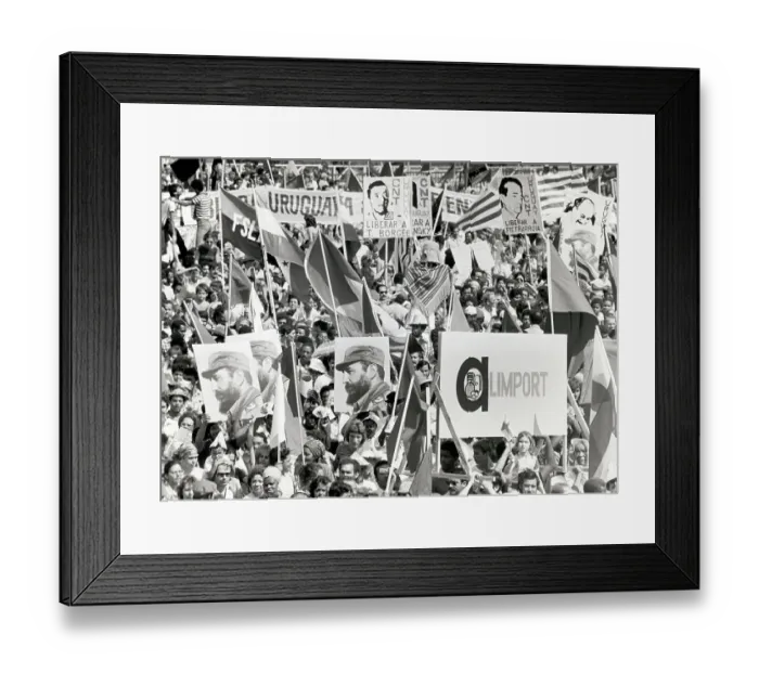 Framed Print : Cuban Crowd In Plaza March on Labor Day Framed Print : Cuban Crowd In Plaza March on Labor Day