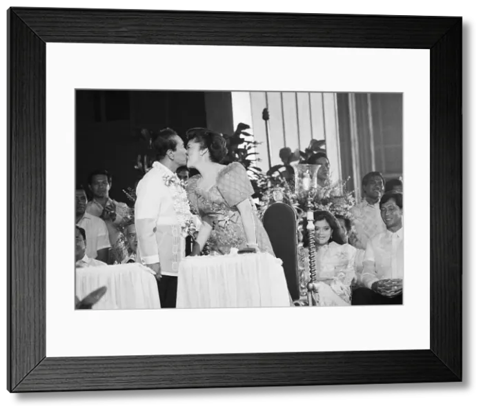 Framed Print : Ferdinand Marcos Kisses Imelda Framed Print : Ferdinand Marcos Kisses Imelda