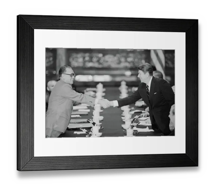 Framed Print : President Reagan Shaking Hands with Zhao Ziyang Framed Print : President Reagan Shaking Hands with Zhao Ziyang