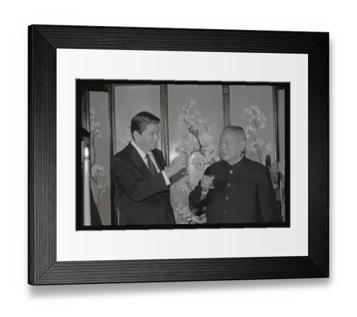Framed Print : President Reagan Sharing Toast with Li Xiannian Framed Print : President Reagan Sharing Toast with Li Xiannian