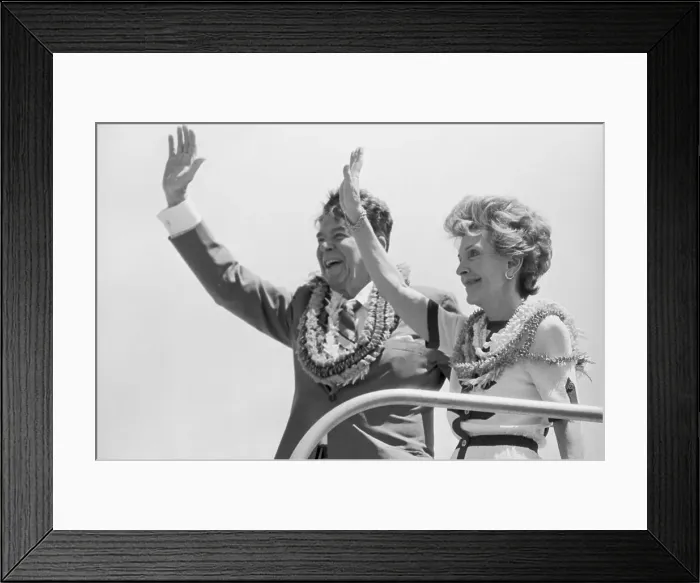 Framed Print : Ronald and Nancy Reagan Waving Framed Print : Ronald and Nancy Reagan Waving