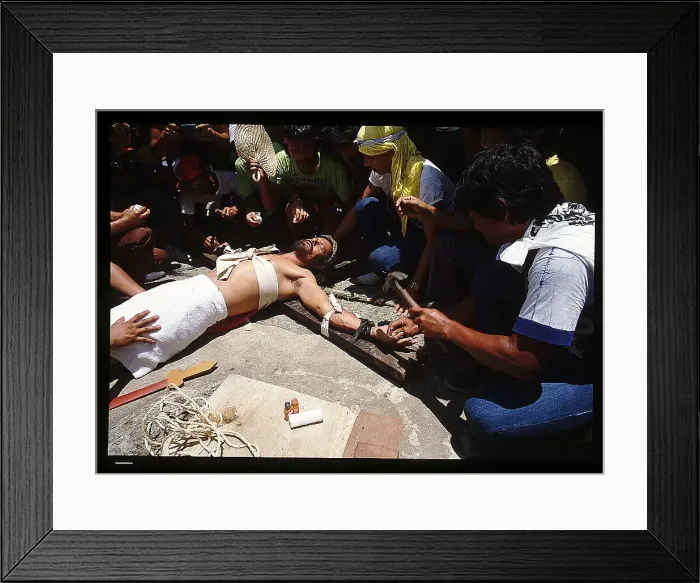 Framed Print : Donald Rexford Being Nailed to Cross Framed Print : Donald Rexford Being Nailed to Cross