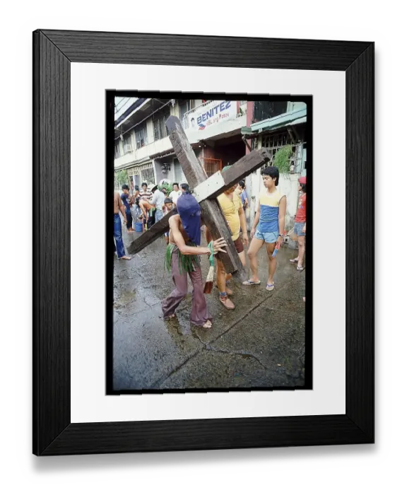 Framed Print : Man Carrying Cross Framed Print : Man Carrying Cross