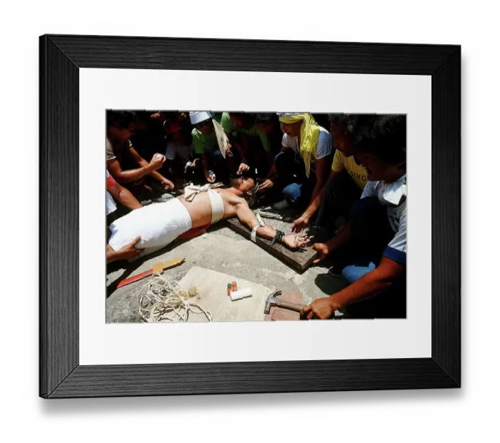 Framed Print : Donald Rexford Being Nailed to Cross Framed Print : Donald Rexford Being Nailed to Cross