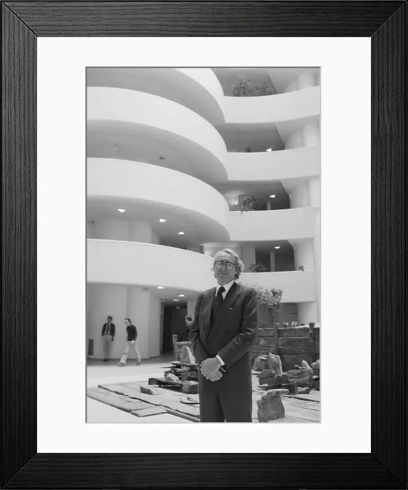 Framed Print : Richard Meier Standing Inside the Guggenheim Museum Framed Print : Richard Meier Standing Inside the Guggenheim Museum