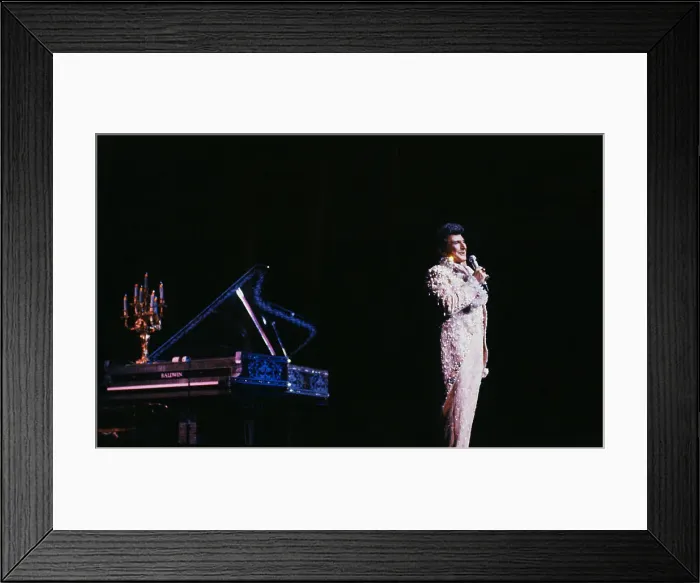Framed Print : Liberace Performing with Microphone Framed Print : Liberace Performing with Microphone