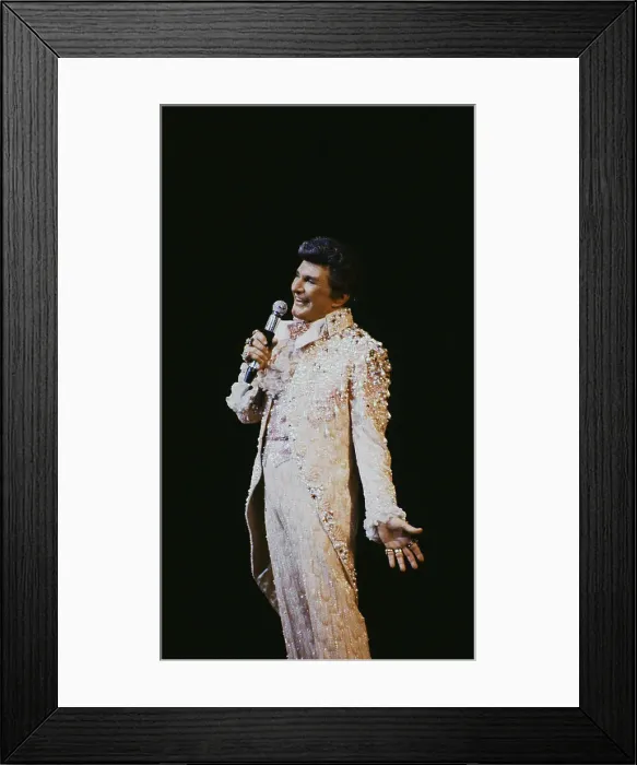 Framed Print : Liberace Performing with Microphone Framed Print : Liberace Performing with Microphone