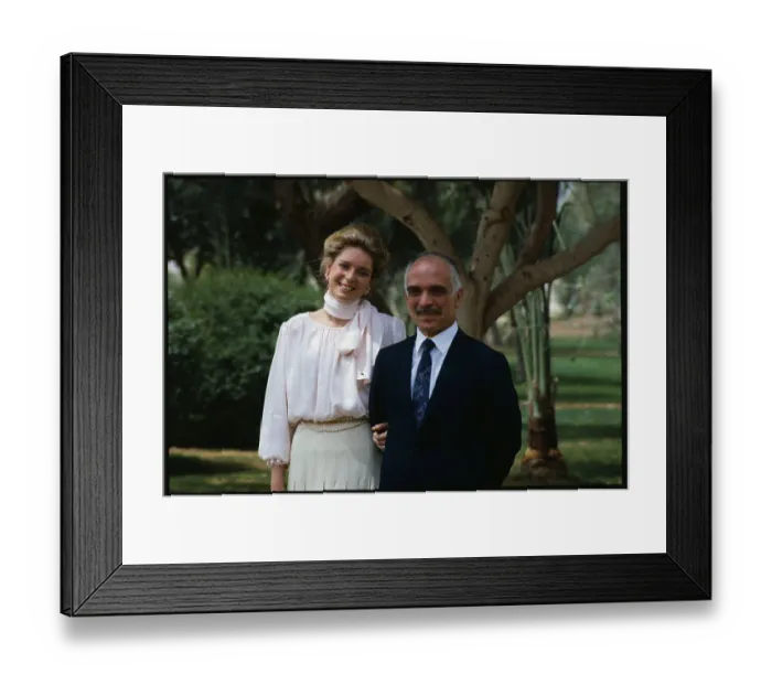 Framed Print : King Hussein of Jordan with Queen Noor Framed Print : King Hussein of Jordan with Queen Noor