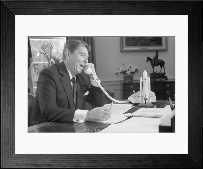 Framed Print : Ronald Reagan on the Telephone Framed Print : Ronald Reagan on the Telephone