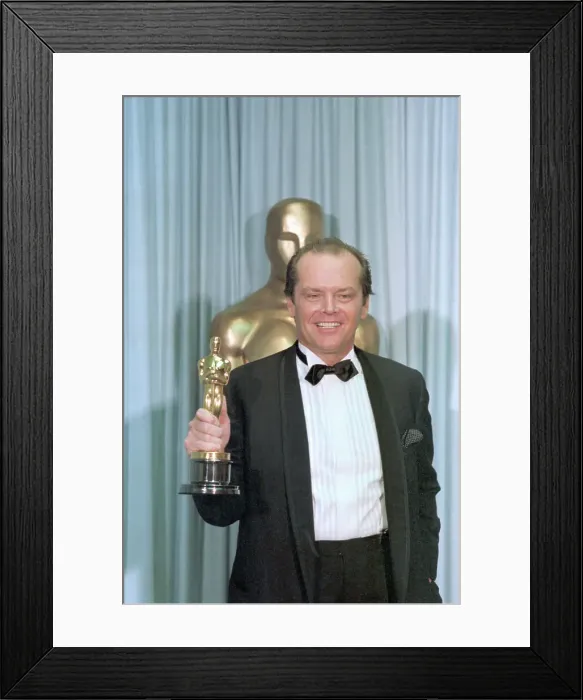 Framed Print : Actor Jack Nicholson Posing with His Oscar Framed Print : Actor Jack Nicholson Posing with His Oscar