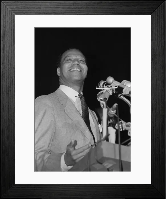 Framed Print : Farrakhan Speaking With Reporters Framed Print : Farrakhan Speaking With Reporters