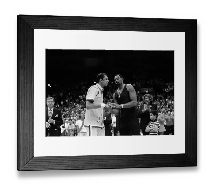 Framed Print : Wilt Chamberlain Congratulates Abdul-Jabbar