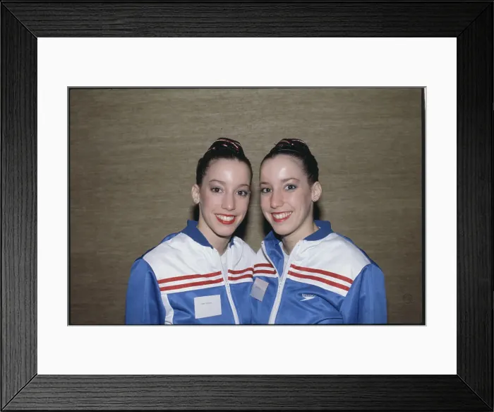 Framed Print : Twin Sister Swim Champs Framed Print : Twin Sister Swim Champs