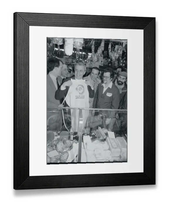 Framed Print : Walter Mondale Displaying Apron Framed Print : Walter Mondale Displaying Apron