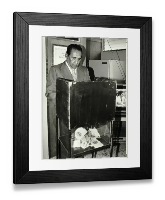 Framed Print : Jose Napoleon Duarte Voting in Elections Framed Print : Jose Napoleon Duarte Voting in Elections