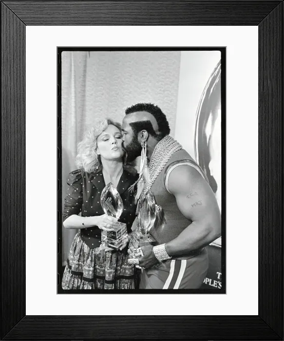 Framed Print : Mr. T Kissing Madeline Kahn Framed Print : Mr. T Kissing Madeline Kahn