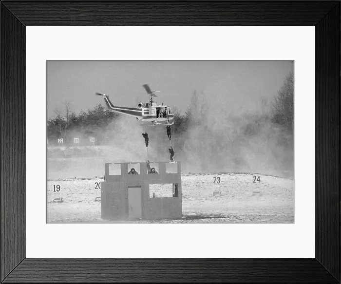 Framed Print : Hostage Rescue Team Being Lowered for Demonstration