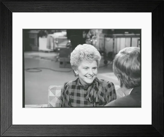 Framed Print : Betty Ford Under Umbrella Conversing with Reporter Framed Print : Betty Ford Under Umbrella Conversing with Reporter
