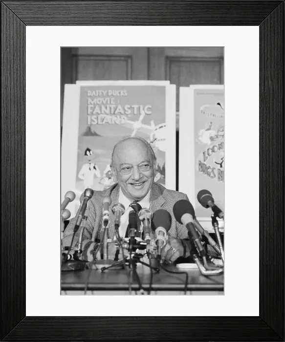 Framed Print : Mel Blanc Speaking at a Press Conference Framed Print : Mel Blanc Speaking at a Press Conference