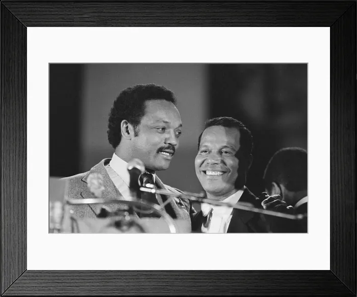 Framed Print : Jackson Meeting Farrakhan