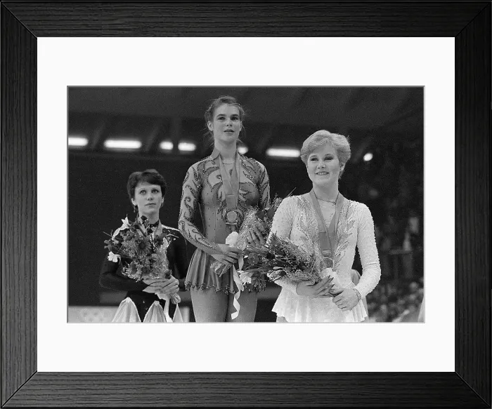 Framed Print : Figure Skaters Receive Olympic Medals Framed Print : Figure Skaters Receive Olympic Medals