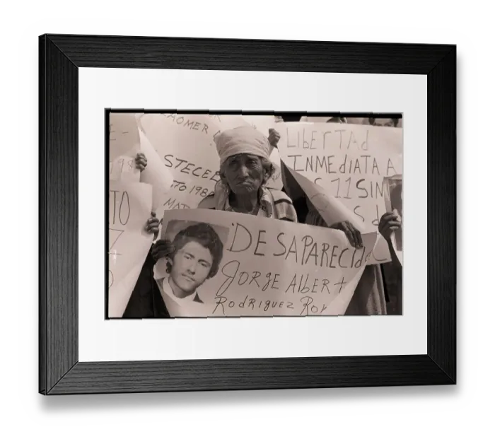 Framed Print : Woman Protests Grandson's Disappearance Framed Print : Woman Protests Grandson's Disappearance