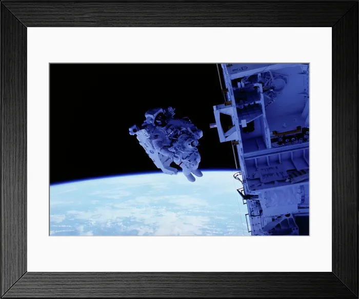Framed Print : Bruce McCandless in Manned Maneuvering Unit Framed Print : Bruce McCandless in Manned Maneuvering Unit