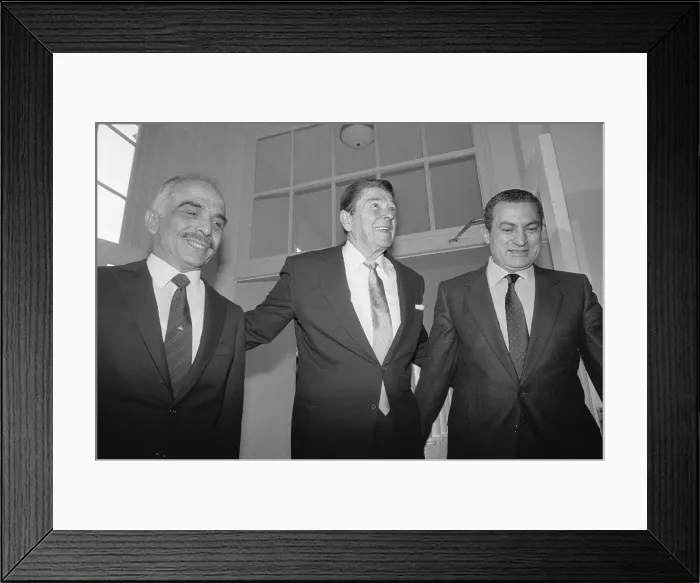 Framed Print : President Reagan Posing with Colleagues Framed Print : President Reagan Posing with Colleagues