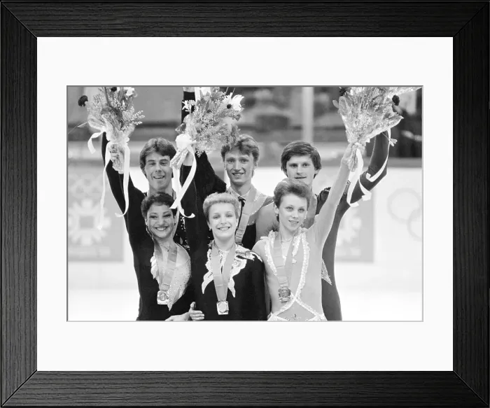 Framed Print : 1984 Olympic Pairs Figure Skating Medalists Framed Print : 1984 Olympic Pairs Figure Skating Medalists