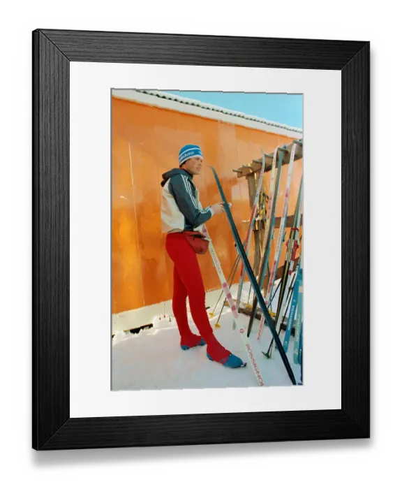 Framed Print : Bill Koch Working on His Skis Framed Print : Bill Koch Working on His Skis