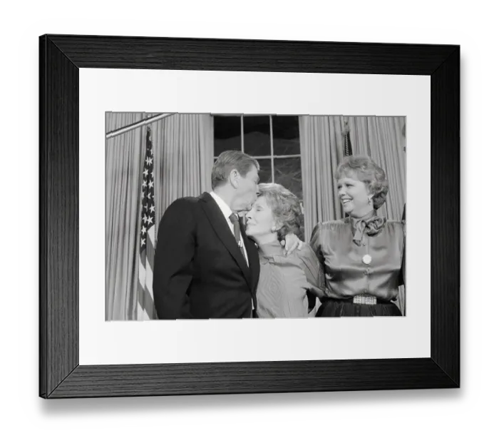 Framed Print : President Reagan Kissing His Wife Framed Print : President Reagan Kissing His Wife