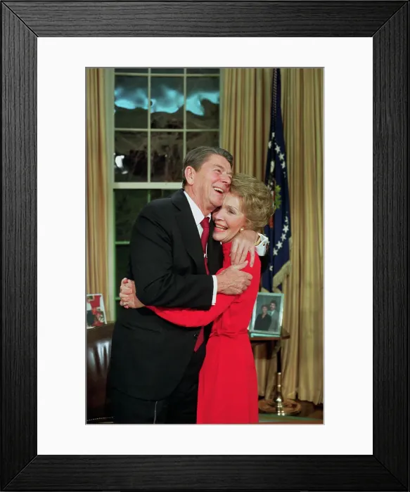 Framed Print : President and Nancy Reagan Hugging Framed Print : President and Nancy Reagan Hugging