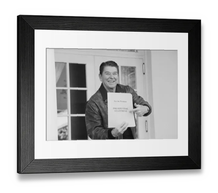 Framed Print : Ronald Reagan Displaying His Speech Framed Print : Ronald Reagan Displaying His Speech