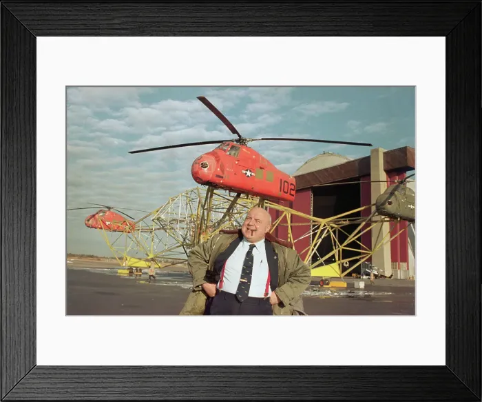 Framed Print : Inventor in Front of Aircraft Framed Print : Inventor in Front of Aircraft