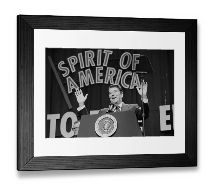 Framed Print : Ronald Reagan Acknowledging Applause Framed Print : Ronald Reagan Acknowledging Applause