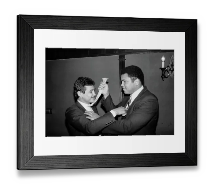 Framed Print : Muhammad Ali Adjusting Alexis Arguello's Tie Framed Print : Muhammad Ali Adjusting Alexis Arguello's Tie