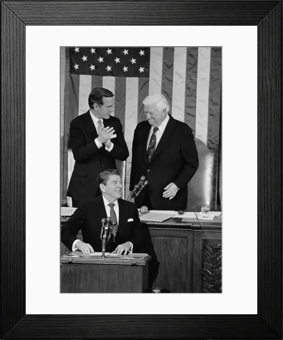 Framed Print : Ronald Reagan Accepting Applause Framed Print : Ronald Reagan Accepting Applause