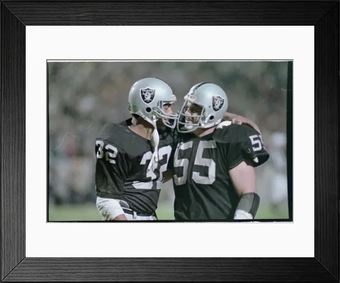 Framed Print : Marcus Allen Embracing Teammate Framed Print : Marcus Allen Embracing Teammate