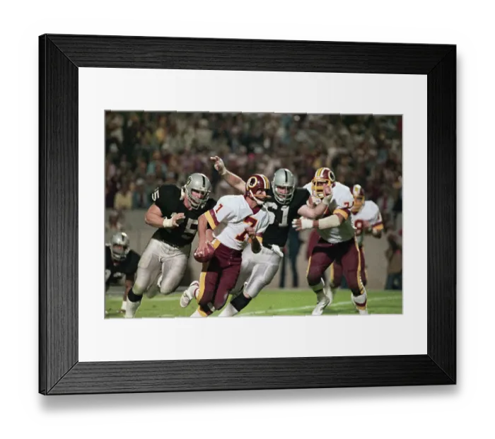 Framed Print : Joe Theismann About to Be Tackled Framed Print : Joe Theismann About to Be Tackled