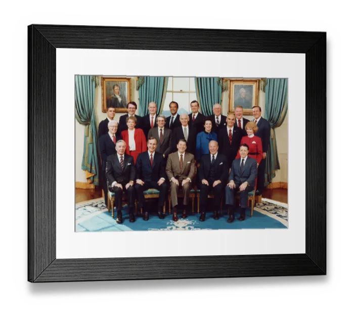 Framed Print : President Ronald Reagan Posing with His Cabinet Framed Print : President Ronald Reagan Posing with His Cabinet