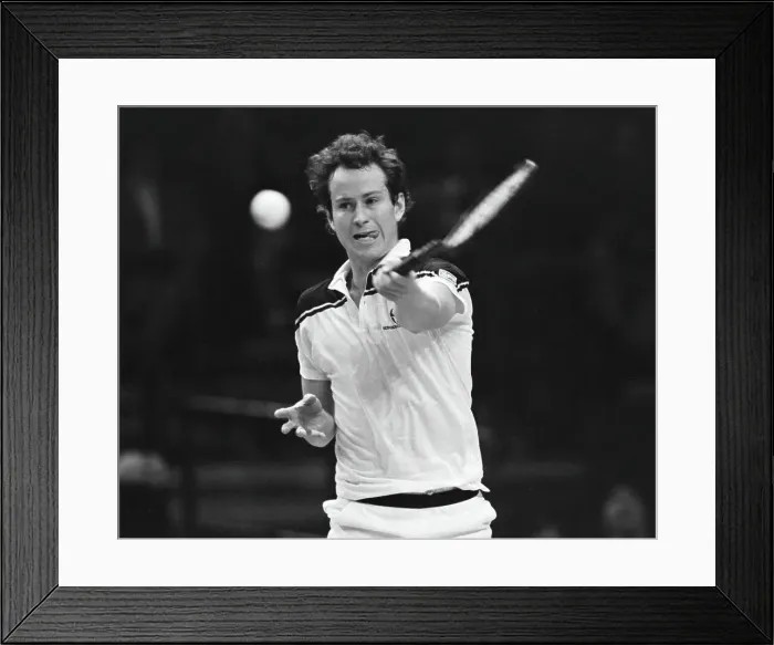 Framed Print : John McEnroe Playing at the Volvo Masters Framed Print : John McEnroe Playing at the Volvo Masters