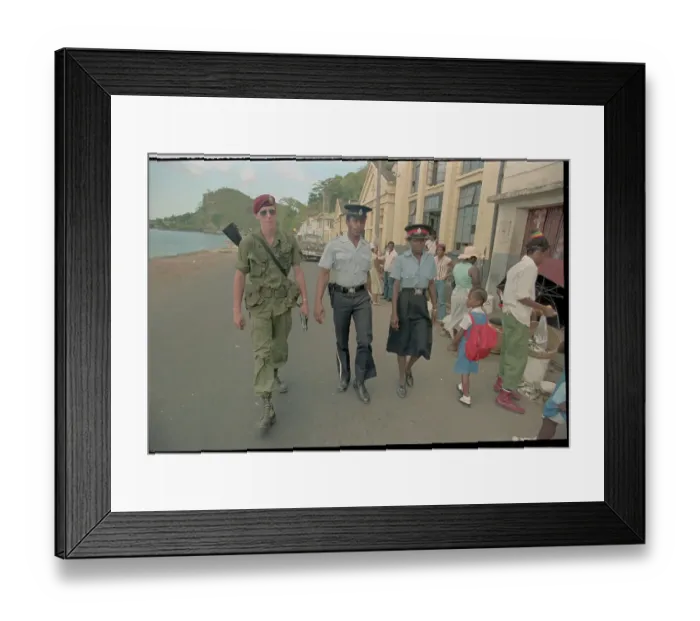 Framed Print : Multi-National Police Force Patroling Framed Print : Multi-National Police Force Patroling